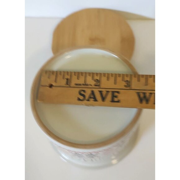 Vintage Festive Ceramic Marshmallow Canister With Bamboo Kitchen Storage - Picture 5 of 5